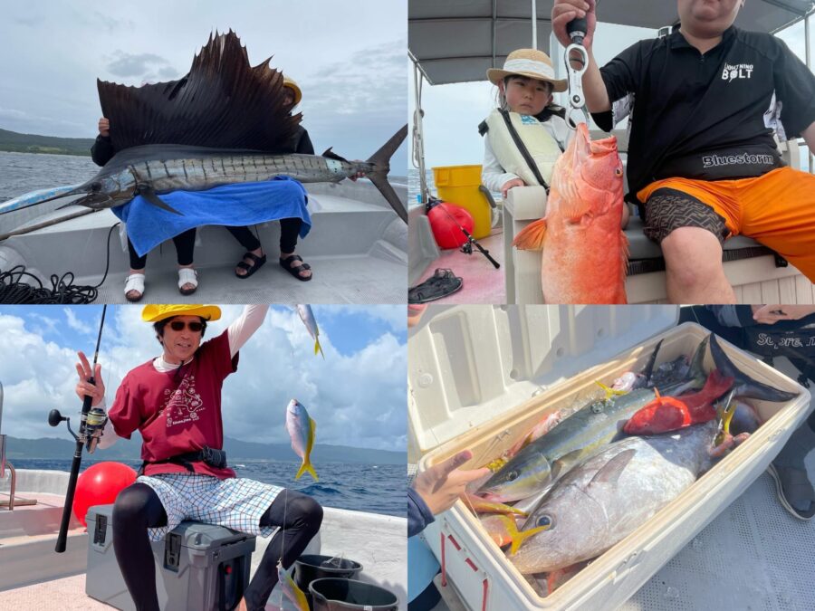 【小浜島/1日貸切】初心者&ファミリー大歓迎！小浜島の美ら海でグルクン＆泳がせ大物釣り★機材込み＆居酒屋で調理OK（No.676）