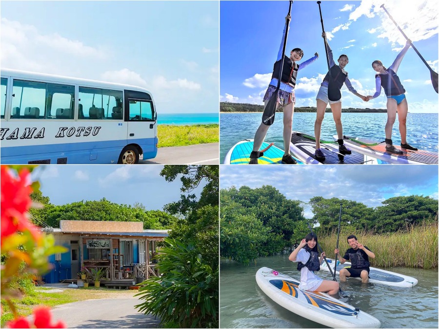 【小浜島/1日】ゆっくり島時間を過ごしたい方に☆子供も一緒に楽しめる絶景SUPクルージング150分＆小浜島バス観光ツアー（No.641）