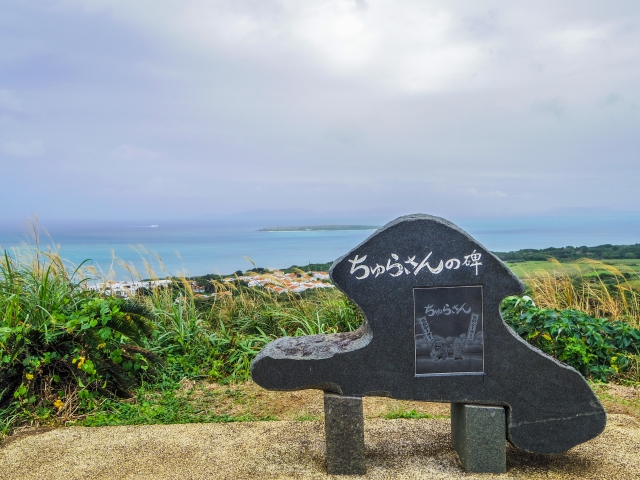 ちゅらさんの碑　西大岳展望台　景色　ロケ地